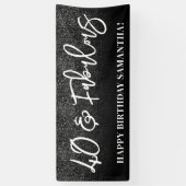 Schwarzer Glitzer Farbblock 40 und fabelhaft Banner (Vertikal)