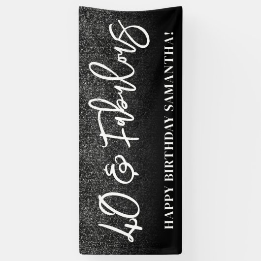 Schwarzer Glitzer Farbblock 40 und fabelhaft Banner (Vertikal)