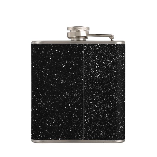 Schwarzer Glitzer Flachmann (Rückseite)