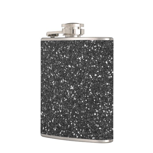 Schwarzer Glitzer Flachmann (Links)