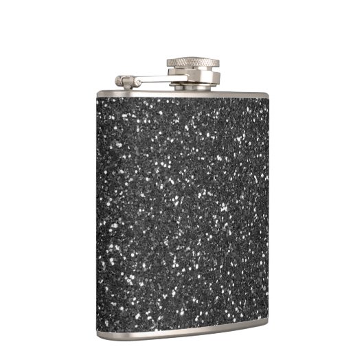 Schwarzer Glitzer Flachmann (Rechts)