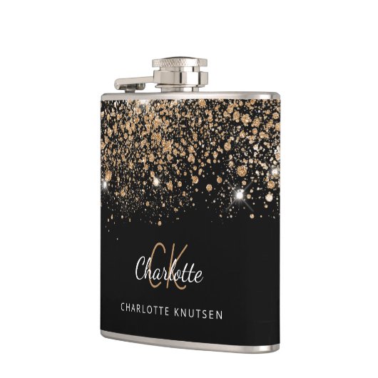 Schwarzer Glitzer Flachmann (Links)