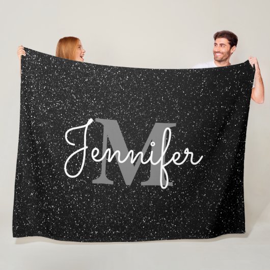 Schwarzer Glitzer Fleecedecke (Beispiel)