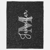 Schwarzer Glitzer Fleecedecke (Vorderseite)