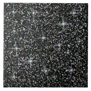 Schwarzer Glitzer Fliese