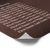 Schwarzer Glitzer Geburtstag Alphabetischer Sitzpl Poster (Ecke)