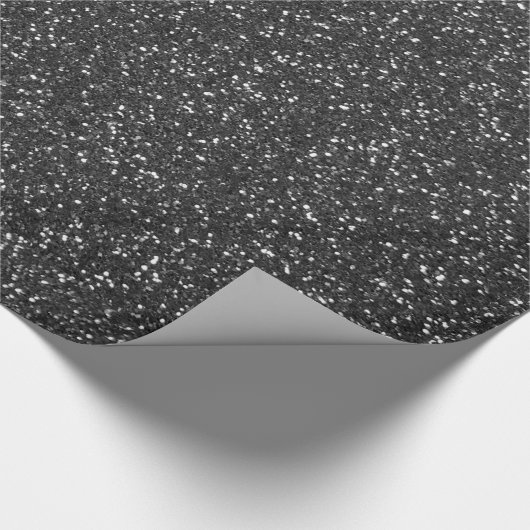 Schwarzer Glitzer Geschenkpapier (Ecke)