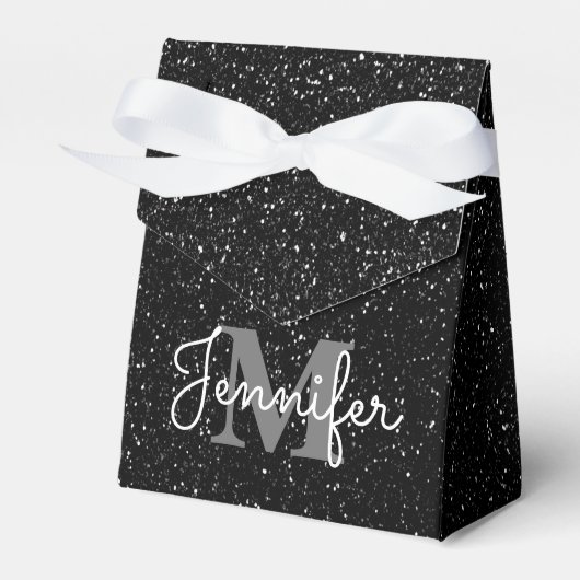 Schwarzer Glitzer Geschenkschachtel (Vorderseite)