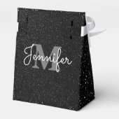 Schwarzer Glitzer Geschenkschachtel (Rückseite)