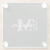 Schwarzer Glitzer Glasuntersetzer (Rückseite)