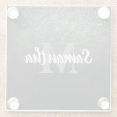 Schwarzer Glitzer Glasuntersetzer (Rückseite)