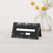 Schwarzer Glitzer Glitzern Hochzeit Platzkarte (Vorderseite)