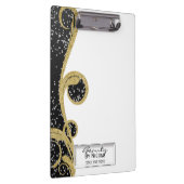 Schwarzer Glitzer Gold Elegante Kulturelle Sehensw Klemmbrett (Rechts)