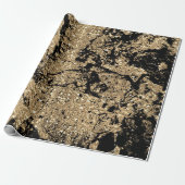 Schwarzer Glitzer Gold Marmorglasur Abstrakt Minim Geschenkpapier (Ungerollt)