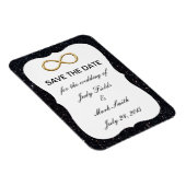 Schwarzer Glitzer Gold Unendlichkeit Speichern Sie Magnet (Rechte Seite)