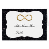 Schwarzer Glitzer Gold Unendlichkeit Tabelle Platz (Vorderseite (Horizontal))