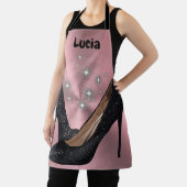 Schwarzer Glitzer High Heel Shoel auf Rosa | Schürze (InSitu)