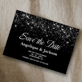 Schwarzer Glitzer Hochzeit speichern Sie das Datum Save The Date