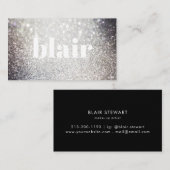 Schwarzer Glitzer Holographic Iridescent Make-up Visitenkarte (Vorne/Hinten)