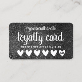 Schwarzer Glitzer Hört Kunden Ermäßigung Sozialver Treuekarte
