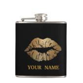 Schwarzer Glitzer Imitate Frische Pasta machen Flachmann (Vorderseite)