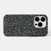 Schwarzer Glitzer iPhone Hülle (Rückseite (Horizontal))