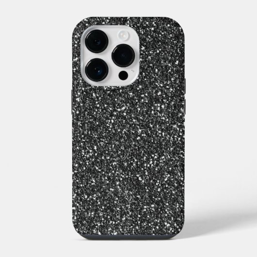 Schwarzer Glitzer iPhone Hülle (Rückseite)