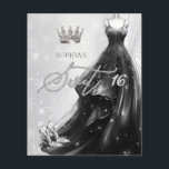 Schwarzer Glitzer Kleid Schneeflocken Sweet 16 Ein<br><div class="desc">Budget Silver Black Glitzer Kleid Schneeflocken Winter Sweet 16 Einladung</div>