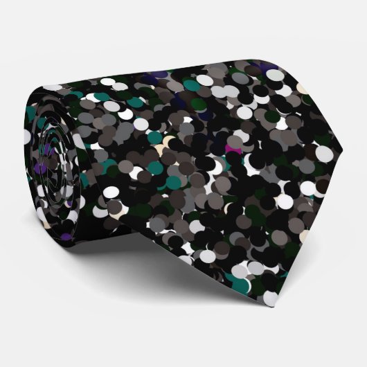 Schwarzer Glitzer Krawatte (Gerollt)