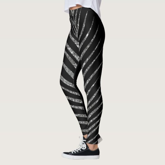 Schwarzer Glitzer Leggings (Links)