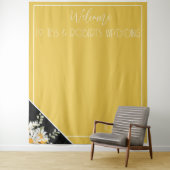 Schwarzer Glitzer mit Blumenmuster und Senfgelben  Wandteppich (Beispiel)