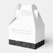 Schwarzer Glitzer Moderner Geburtstag Mitzvah Jahr Geschenkschachtel (Rückseite)