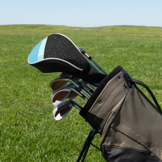 Schwarzer Glitzer-Monogramm-Farbblock schwarzer As Golf Headcover (In SItu)