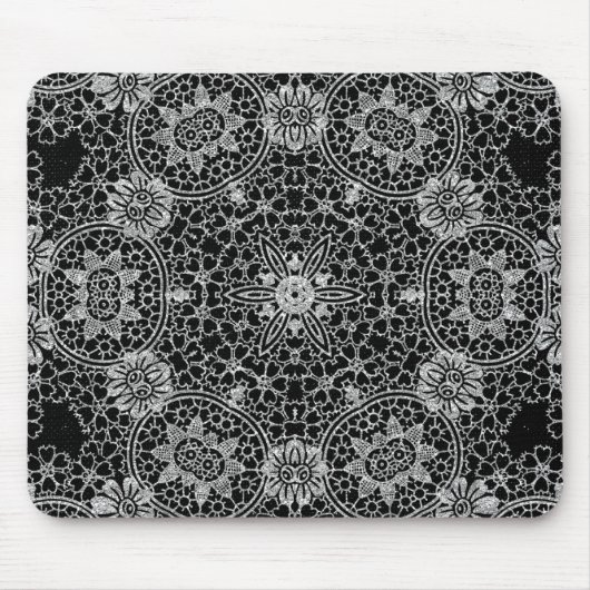 Schwarzer Glitzer Mousepad (Vorne)