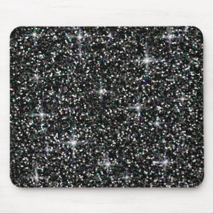 Schwarzer Glitzer Mousepad
