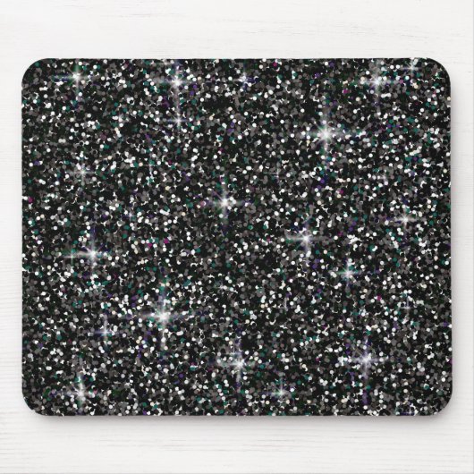 Schwarzer Glitzer Mousepad (Vorne)