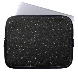 Schwarzer Glitzer-Muster für Grafikdesign Laptopschutzhülle