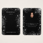 Schwarzer Glitzer Ohrringe Schmuck-Foto-Display-Ka (Vorne & Hinten)