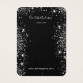Schwarzer Glitzer Ohrringe Schmuck-Foto-Display-Ka (Vorderseite)