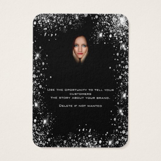 Schwarzer Glitzer Ohrringe Schmuck-Foto-Display-Ka (Rückseite)