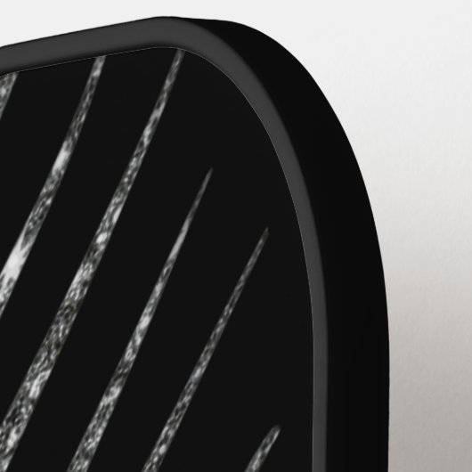 Schwarzer Glitzer Pickleball Schläger (Linke Seite)