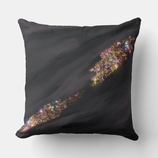 Schwarzer Glitzer Pillow Kissen (Vorderseite)