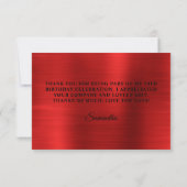 Schwarzer Glitzer Red Foil 50. Geburtstag Dankeskarte (Rückseite)