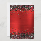Schwarzer Glitzer Red Foil 50 und fabelhafter Gebu Einladung (Rückseite)