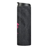 Schwarzer Glitzer Rosa Lippen Thermosbecher (Nach rechts gedreht)