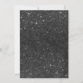 Schwarzer Glitzer Rose Goldtypografie Babydusche Einladung (Rückseite)