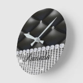 Schwarzer Glitzer Runde Wanduhr (Winkel)