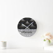 Schwarzer Glitzer Runde Wanduhr (Zuhause)