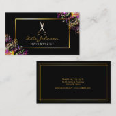 Schwarzer Glitzer Saloon Frische Pasta machen Visitenkarte (Vorne/Hinten)