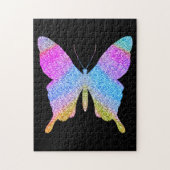 Schwarzer Glitzer Schmetterling Spaß Niedlich Puzzle (Vertikal)